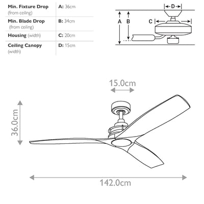 Ried - 56Zoll / 142cm Lüfter - Ambosseisen