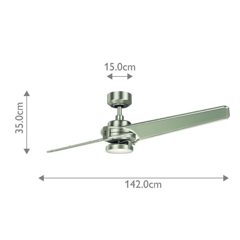 Xety - 56Zoll / 142cm Lüfter - Nickel gebürstet