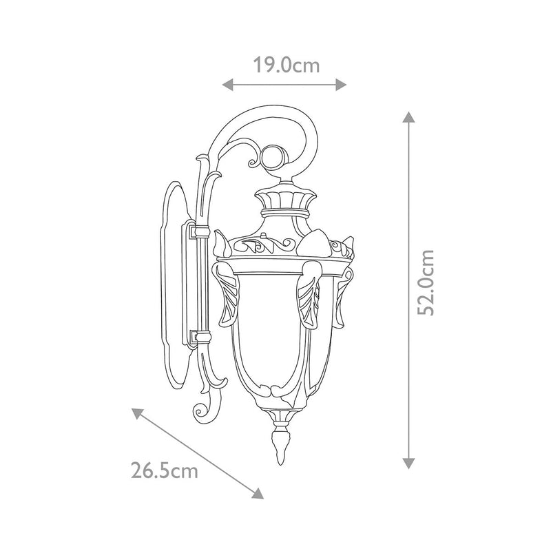 Philadelphia 1 Light Medium Down Wall Laterne - Alte Bronze