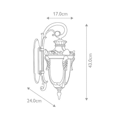 Philadelphia 1 Light Small Down Wall Laterne - Alte Bronze - Clicklights Shop