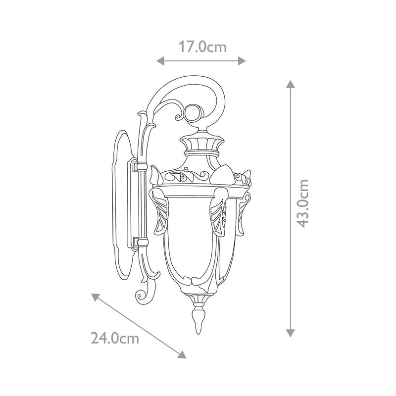 Philadelphia 1 Light Small Down Wall Laterne - Alte Bronze - Clicklights Shop