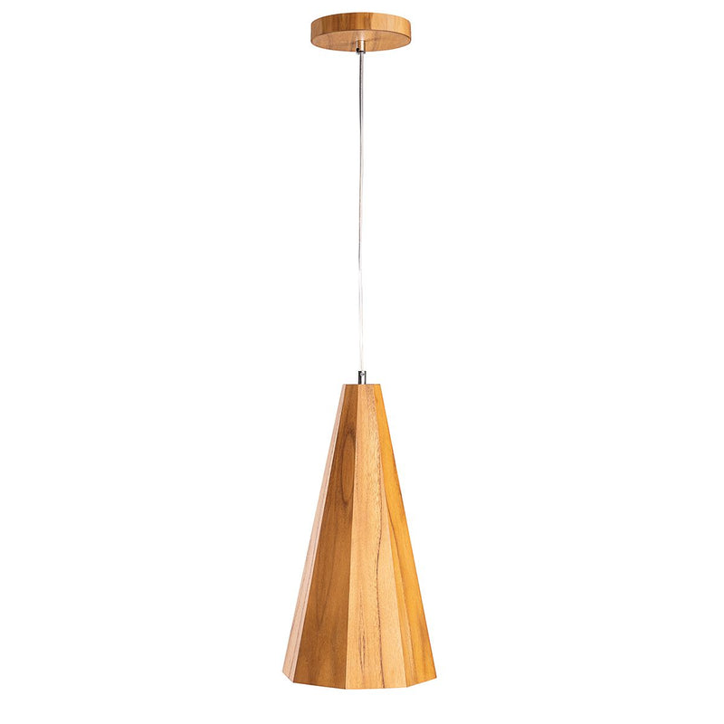 Eckige Pendelleuchte - Teak Furnier (Neuheit)