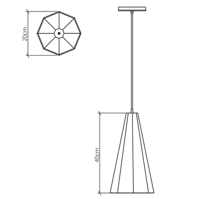 Eckige Pendelleuchte - Teak Furnier (Neuheit)
