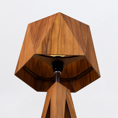 Eckige Tischleuchte - Teak Furnier (Neuheit)