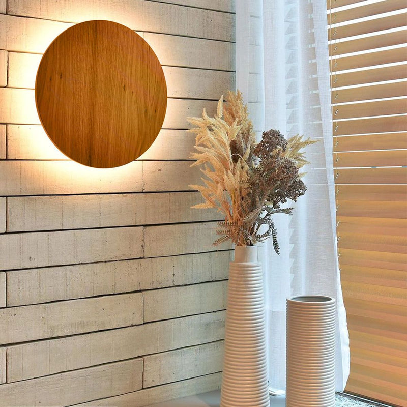 Clean LED Wandleuchte - Teak Furnier (Neuheit)
