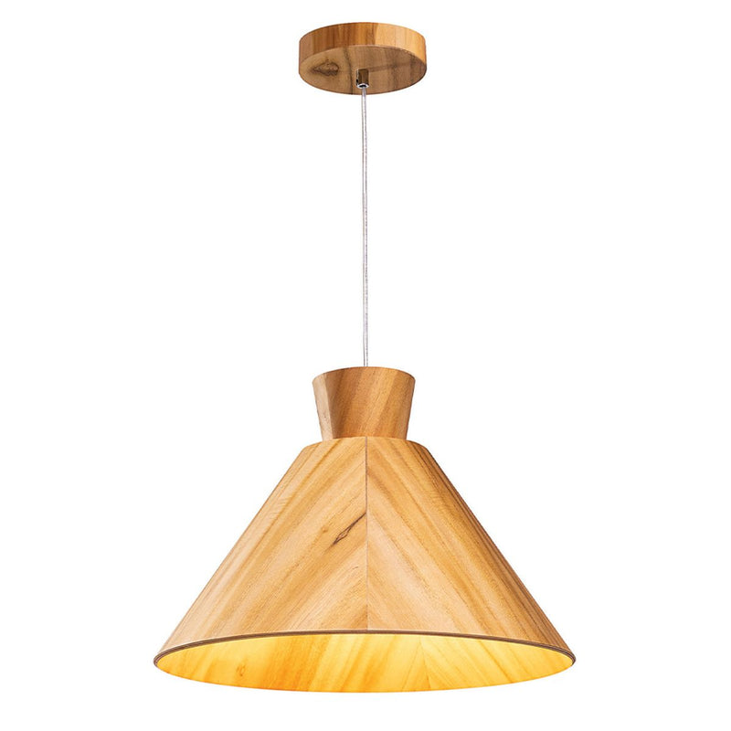 Konische Pendelleuchte - Teak Furnier (Neuheit)