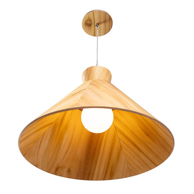 Konische Pendelleuchte - Teak Furnier (Neuheit)
