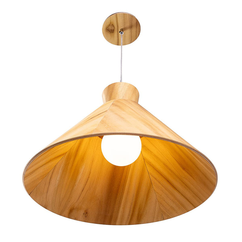 Konische Pendelleuchte - Teak Furnier (Neuheit)