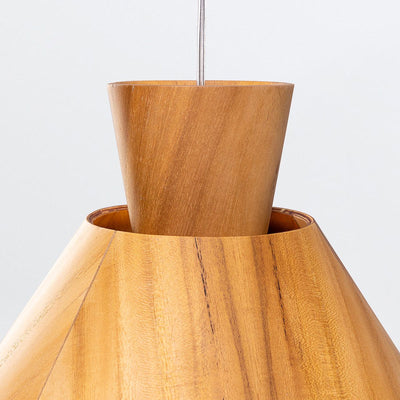 Konische Pendelleuchte - Teak Furnier (Neuheit)