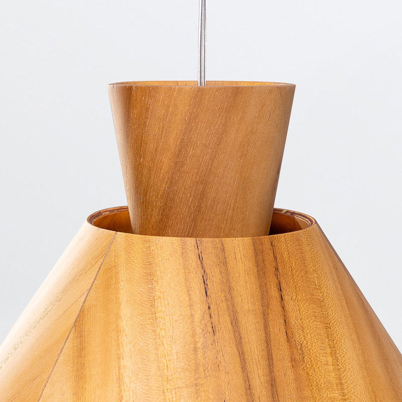 Konische Pendelleuchte - Teak Furnier (Neuheit)