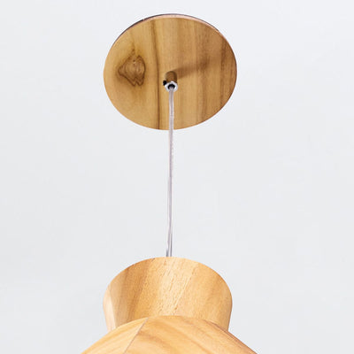 Konische Pendelleuchte - Teak Furnier (Neuheit)
