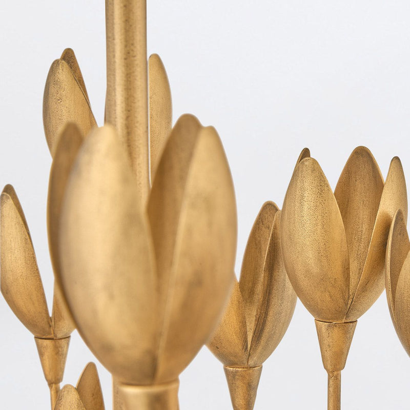 Flora 10 lt Linearer Kronleuchter - Gold brüniert oder Strukturierter Gips (Neuheit)