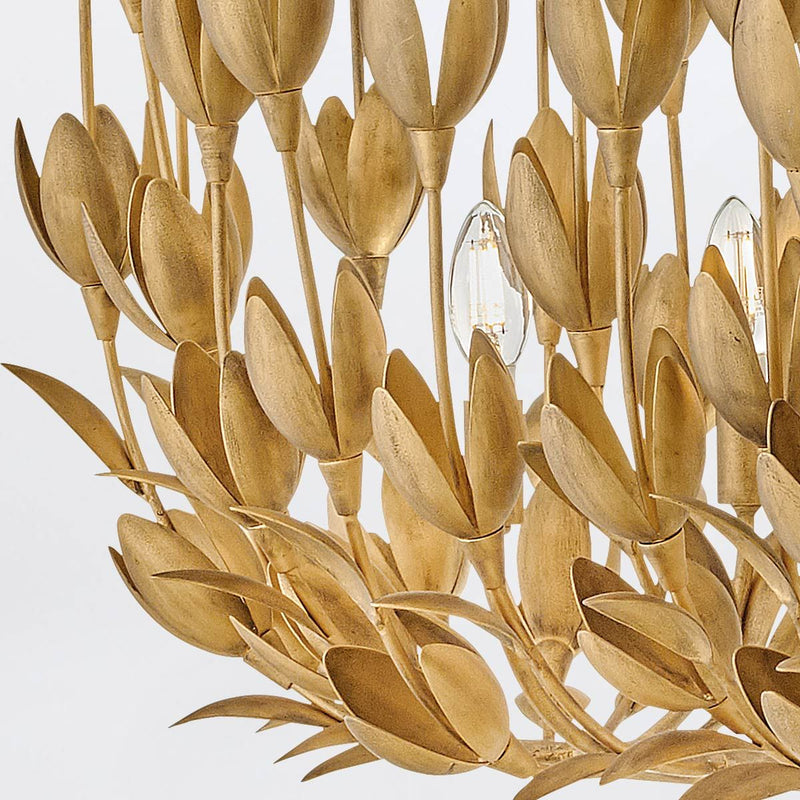 Flora 10 lt Linearer Kronleuchter - Gold brüniert oder Strukturierter Gips (Neuheit)