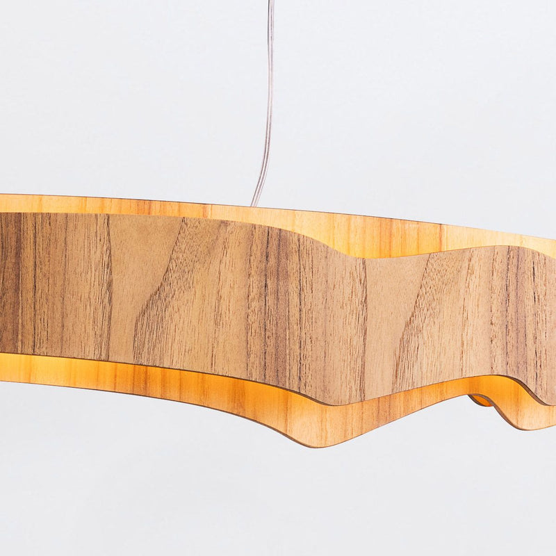 Horizon LED Linear 100cm oder 140cm Pendelleuchte - Teak Furnier (Neuheit)