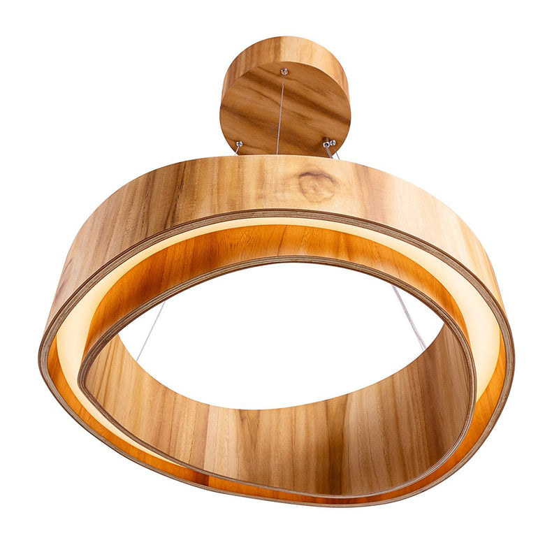 Horizon LED Großer Ring Anhänger - Teak Furnier (Neuheit)