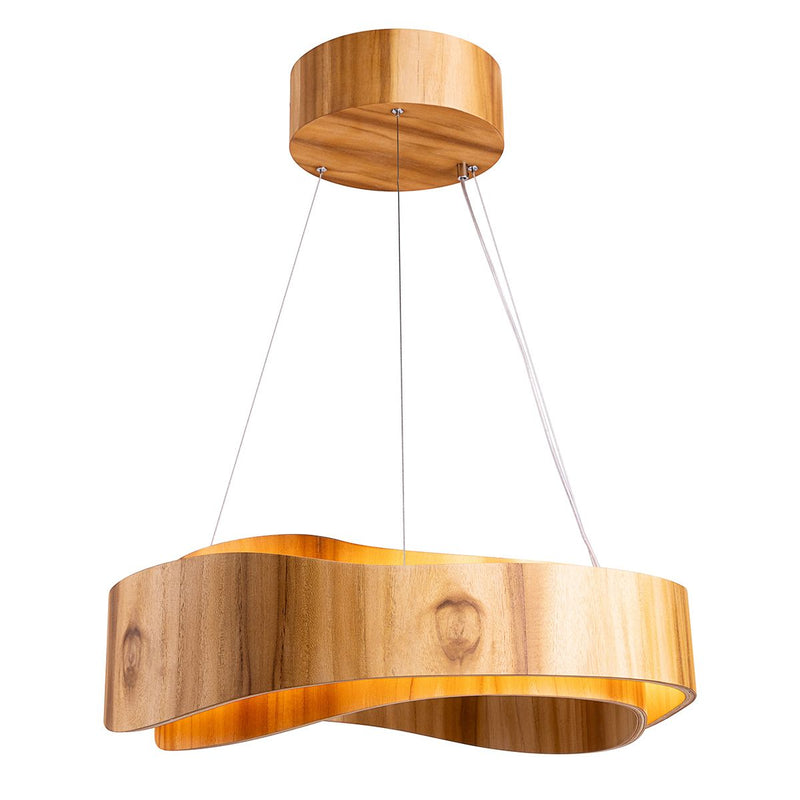 Horizon LED Großer Ring Anhänger - Teak Furnier (Neuheit)