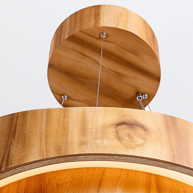 Horizon LED Großer Ring Anhänger - Teak Furnier (Neuheit)