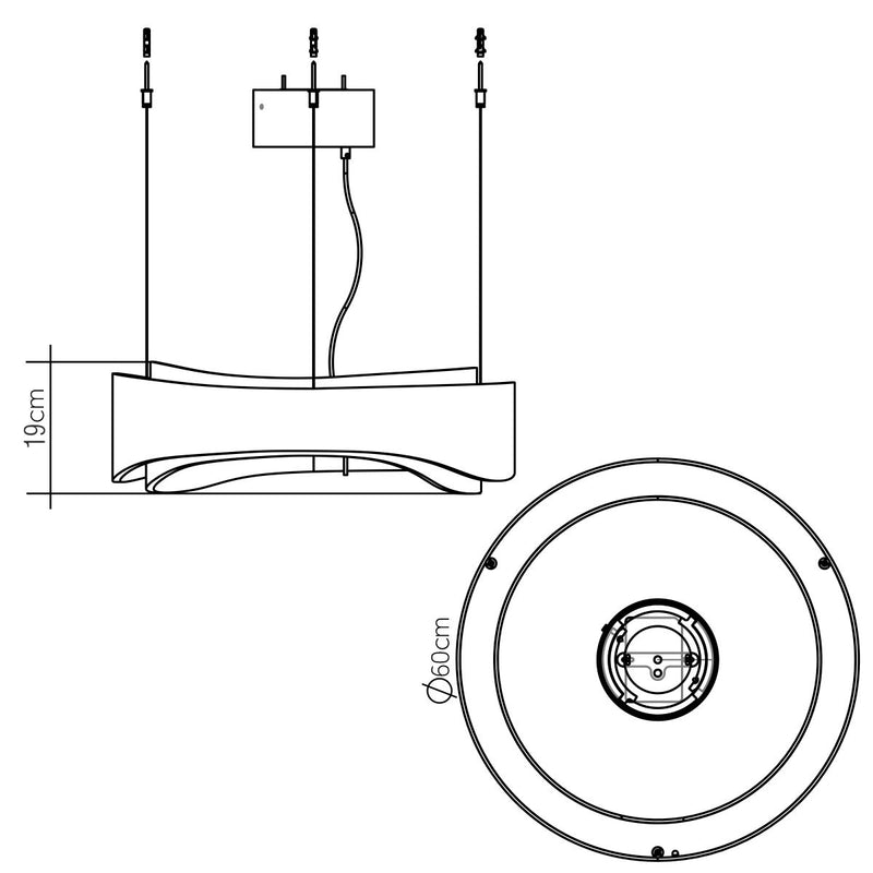 Horizon LED Großer Ring Anhänger - Teak Furnier (Neuheit)