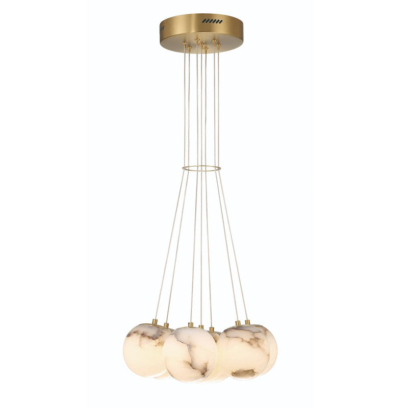 Kepler 7 Lt Alabaster Cluster Anhänger - Gold