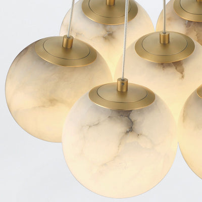 Kepler 7 Lt Alabaster Cluster Anhänger - Gold