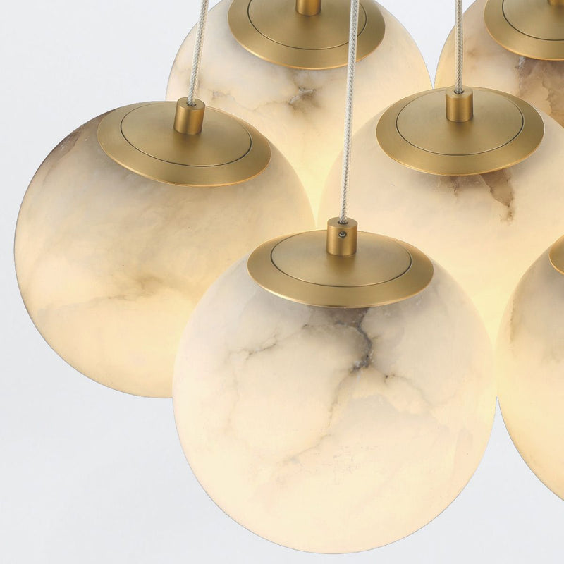 Kepler 7 Lt Alabaster Cluster Anhänger - Gold