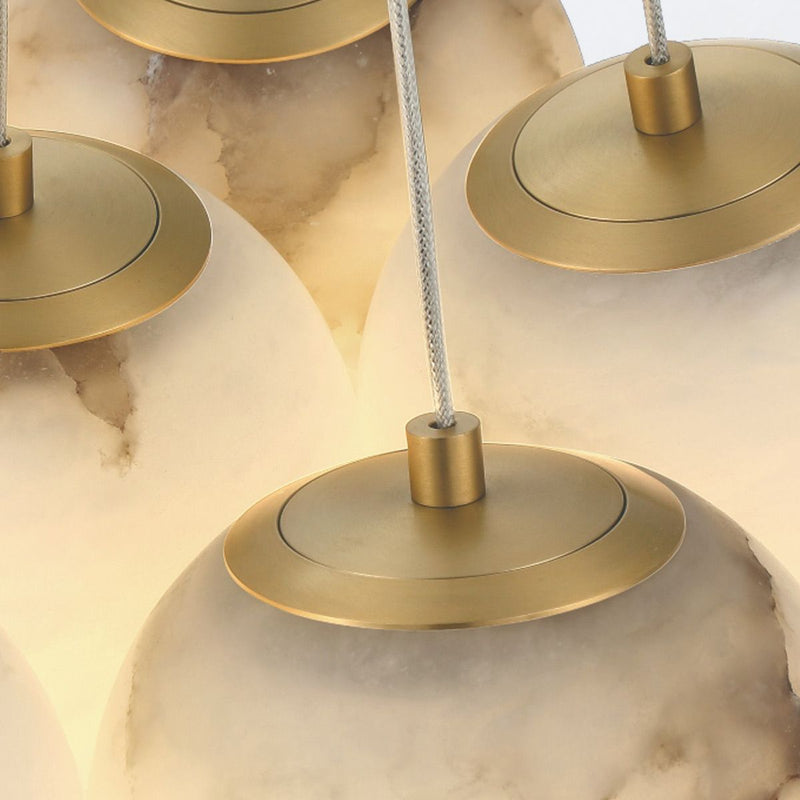 Kepler 7 Lt Alabaster Cluster Anhänger - Gold