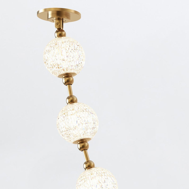 Marni 16 Kopf LED Pendelleuchte - Messing Natur (Neuheit)