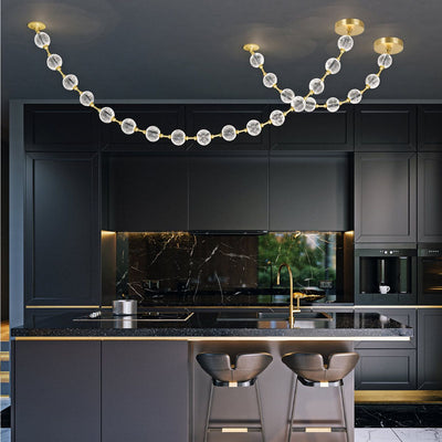 Marni 16 Kopf LED Pendelleuchte - Messing Natur (Neuheit)
