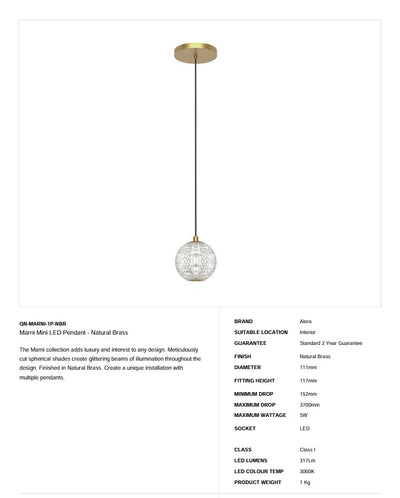 Marni Mini LED Pendelleuchte - Messing natur (Neuheit)