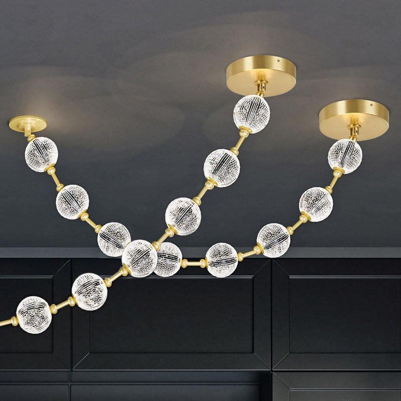 Marni 8 Kopf LED Pendelleuchte - Natürliches Messing (Neuheit)