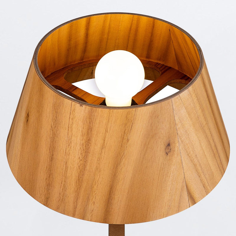 Nostalgie Tischleuchte (53cm) - Teak Furnier (Neuheit)