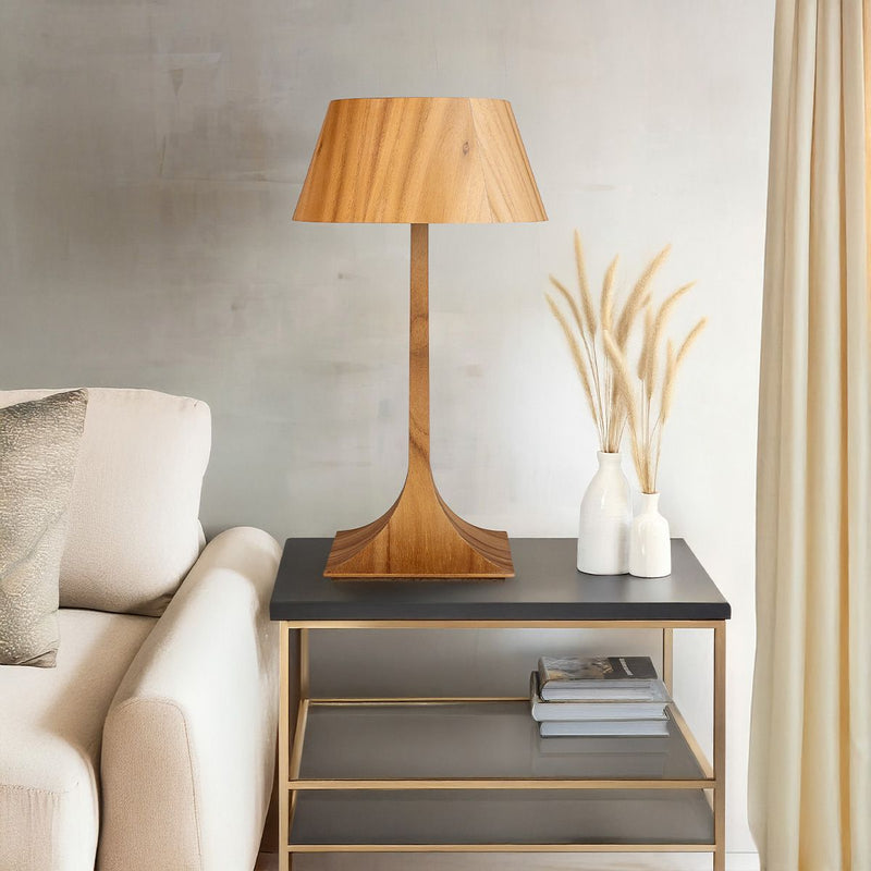 Nostalgie Tischleuchte (53cm) - Teak Furnier (Neuheit)