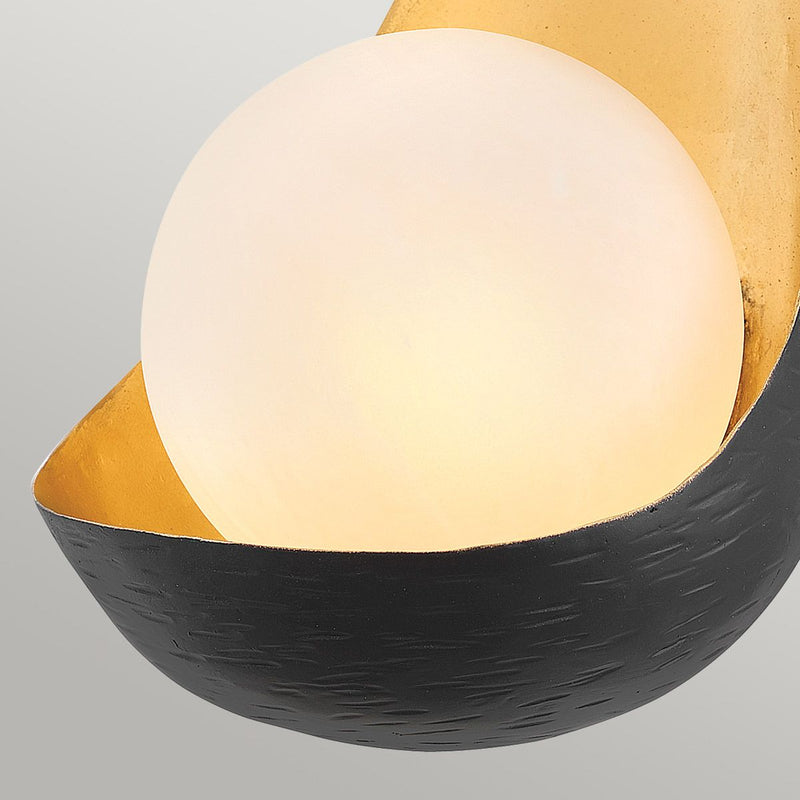Ren 1 Light Wandleuchte - Mattschwarz & Gold (Neuheit)