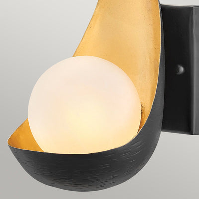 Ren 1 Light Wandleuchte - Mattschwarz & Gold (Neuheit)