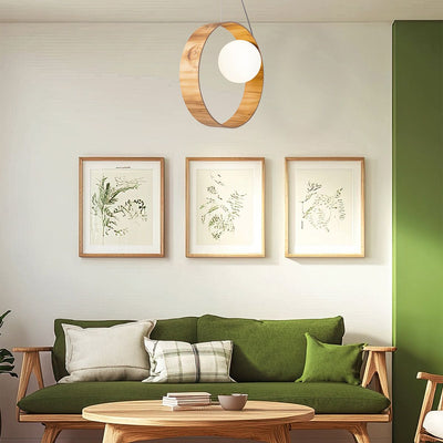 Sfera 1lt Pendelleuchte - Teak Furnier (Neuheit)