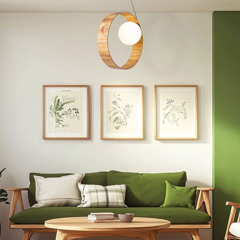 Sfera 1lt Pendelleuchte - Teak Furnier (Neuheit)