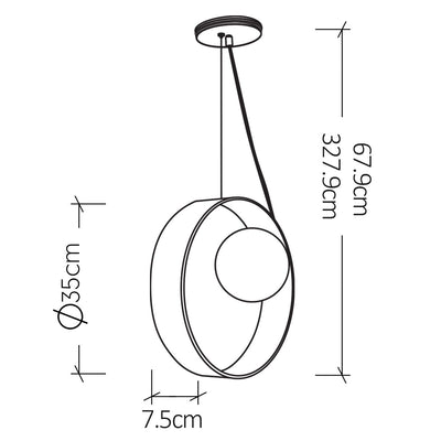 Sfera 1lt Pendelleuchte - Teak Furnier (Neuheit)