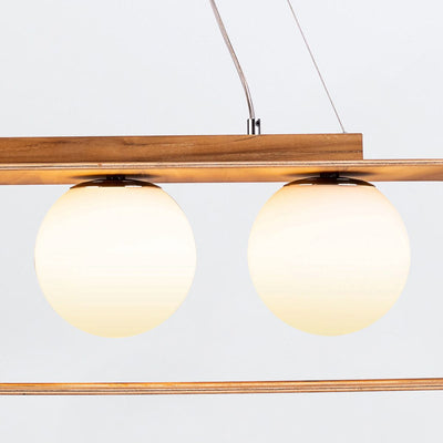 Sfera 3lt Lineare Pendelleuchte - Teak Furnier