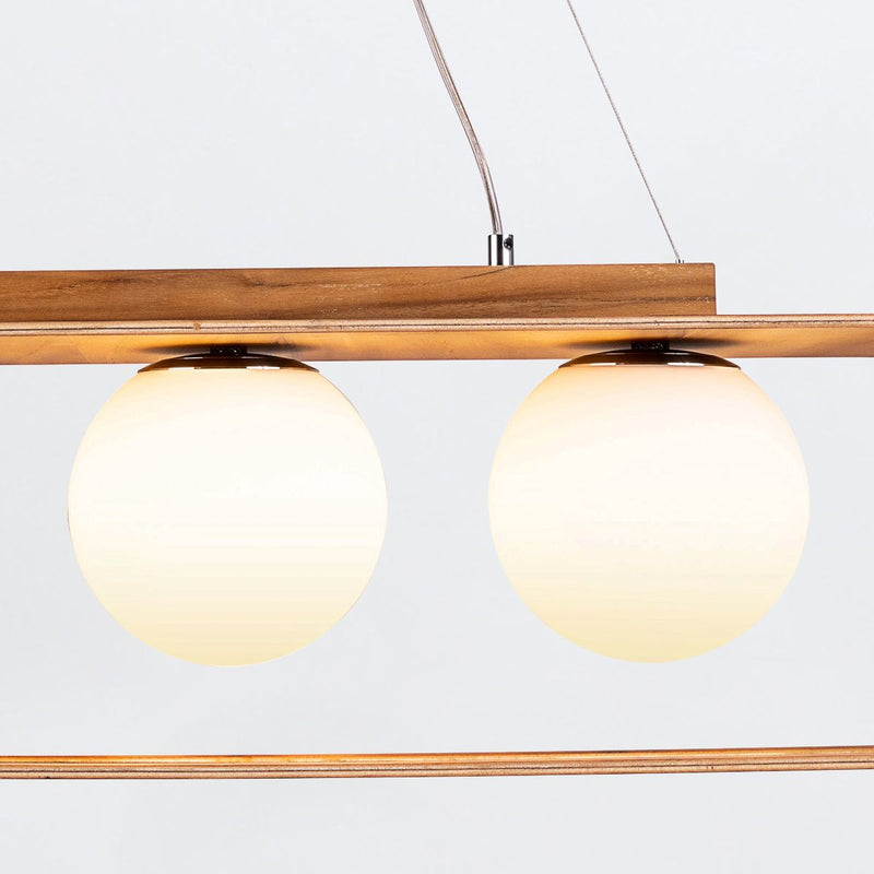 Sfera 3lt Lineare Pendelleuchte - Teak Furnier