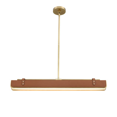 Valise LED-Pendelleuchte - Vintage Messing/Smoking-Leder (Neuheit)