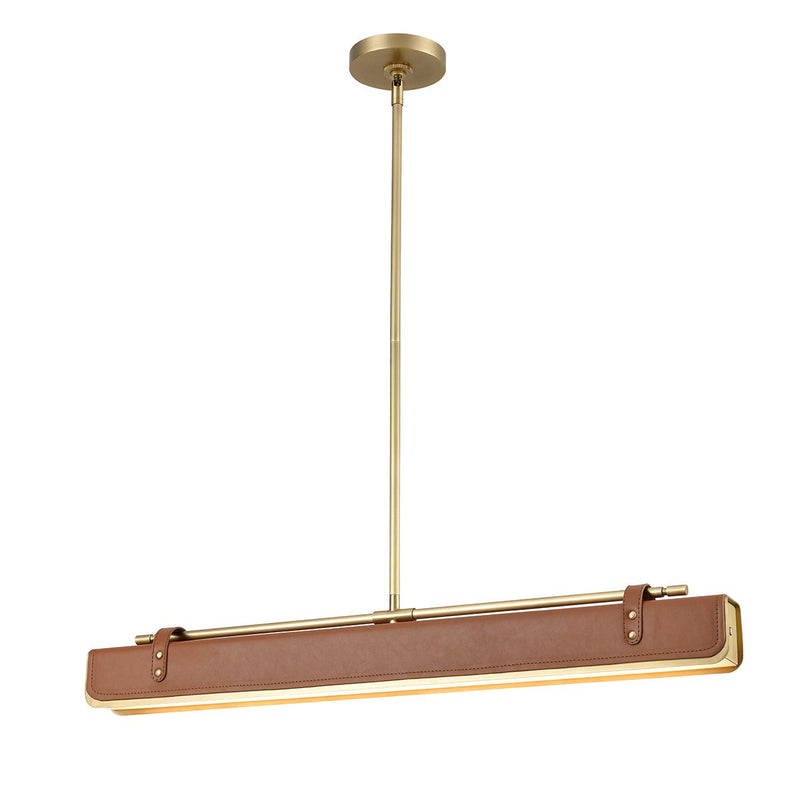 Valise LED-Pendelleuchte - Vintage Messing/Smoking-Leder (Neuheit)
