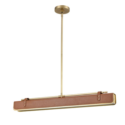 Valise LED-Pendelleuchte - Vintage Messing/Smoking-Leder (Neuheit)