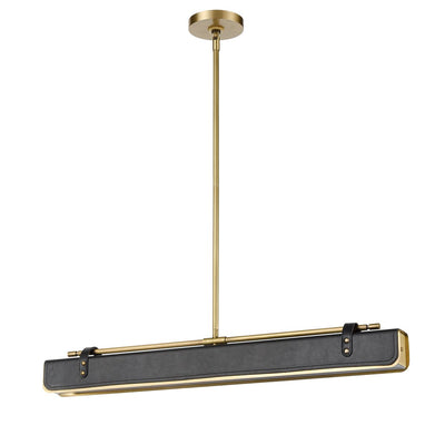 Valise LED-Pendelleuchte - Vintage Messing/Smoking-Leder (Neuheit)