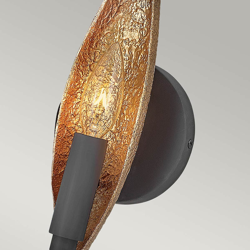 Willow 1 Light Wandleuchte - Carbon Black mit Deluxe Gold (Neuheit) - Clicklights Shop