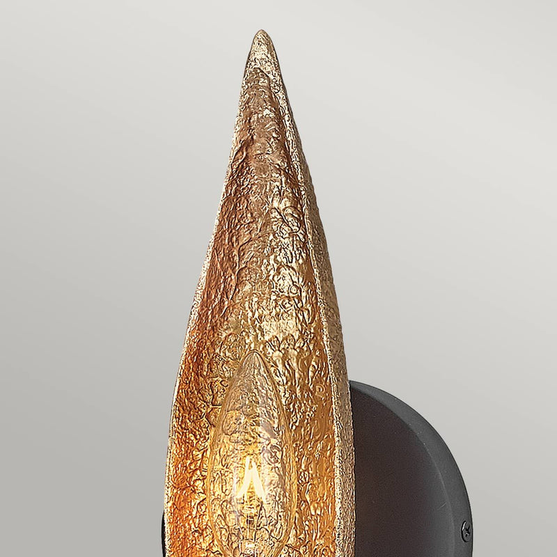 Willow 1 Light Wandleuchte - Carbon Black mit Deluxe Gold (Neuheit) - Clicklights Shop