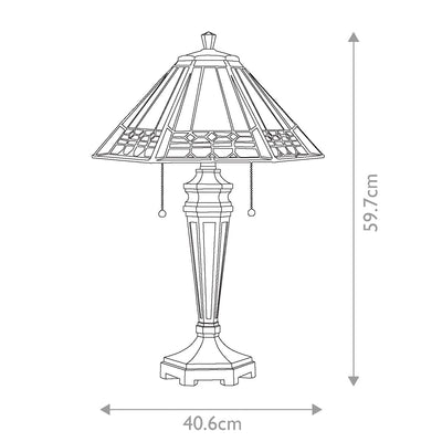Arden 2 Light Tischleuchte - Bronze Patina