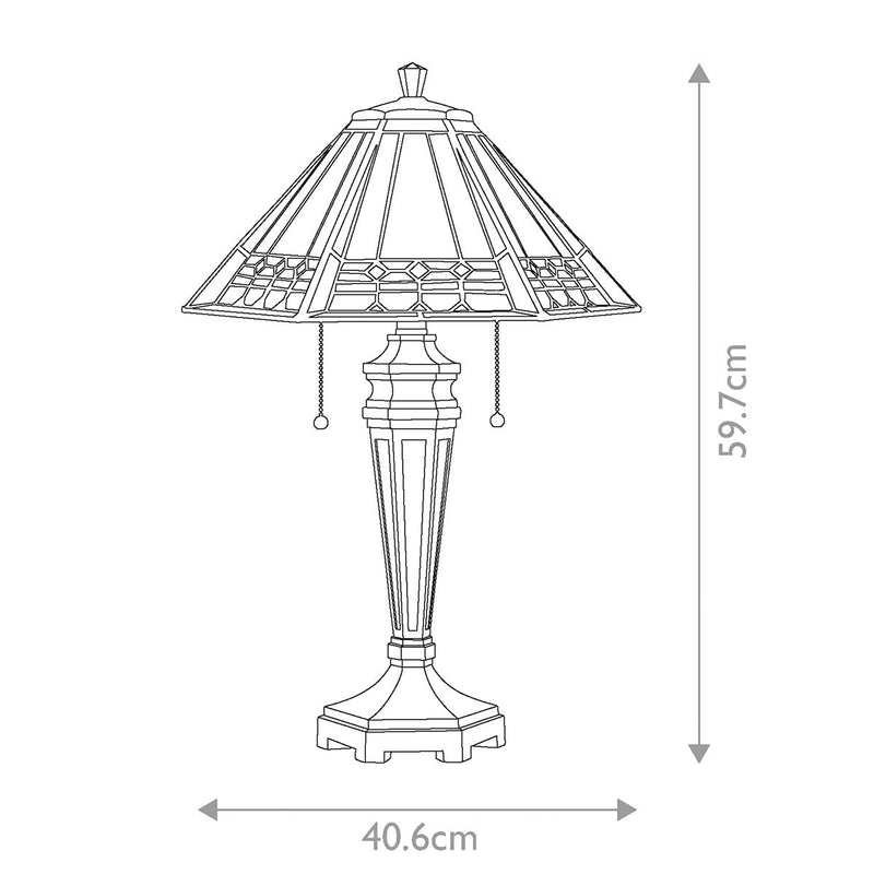 Arden 2 Light Tischleuchte - Bronze Patina
