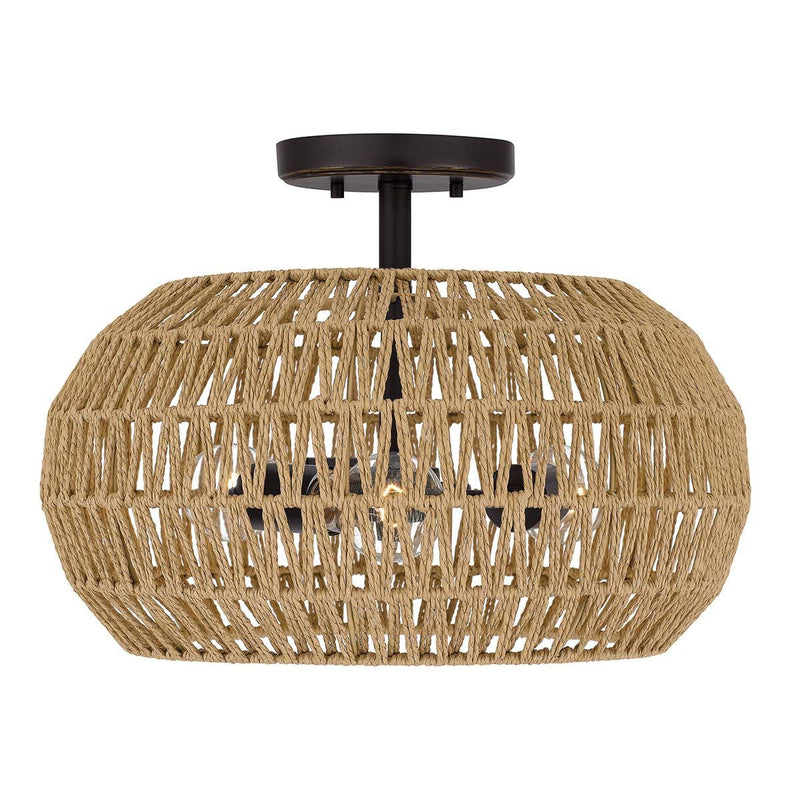 Casablanca 3 lt Semi Flush - Palladian Bronze (Neuheit)