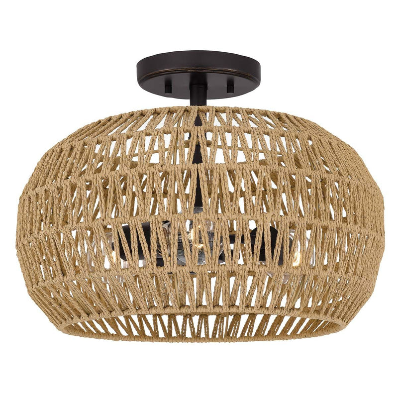 Casablanca 3 lt Semi Flush - Palladian Bronze (Neuheit)