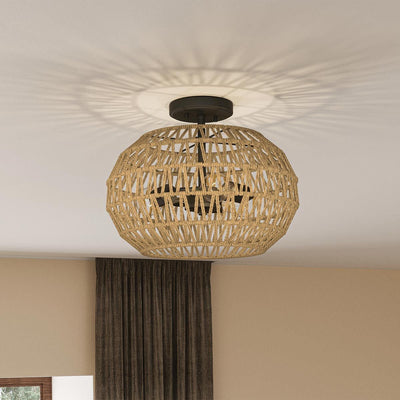 Casablanca 3 lt Semi Flush - Palladian Bronze (Neuheit)